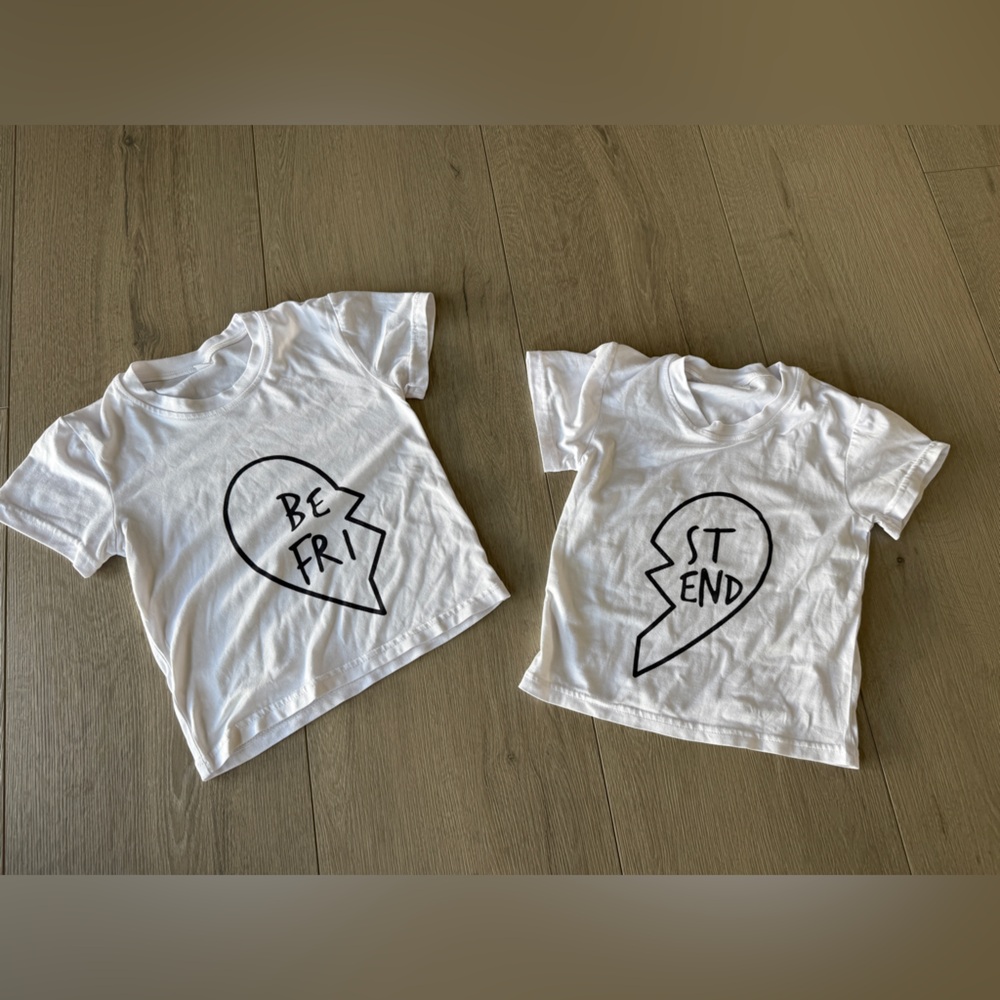 White Best Friends T-Shirts for Toddlers